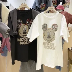 Disney cartoon Mickey mouse round neck short sleeved cartoon t-shirt lady top