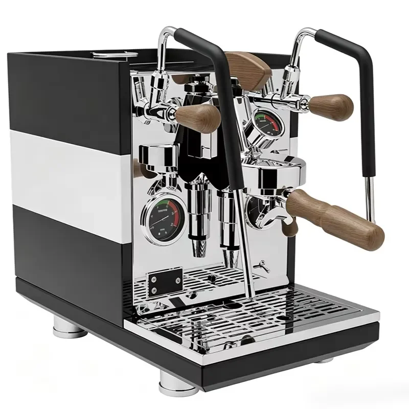 12 Bar Electric Espresso Machine Stainless Steel Double Boiler Coffee Maker 1.5L Capacity for Home Hotel Use French Spanish