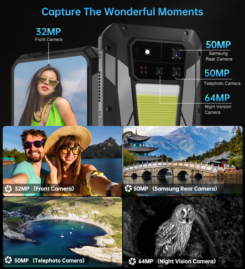 【Ships from US】Unihertz by 8849 Tank 4 Pro 5G AI Rugged Phone Built-in 720P Projector Dimensity 8300 32+512GB 3K AMOLED 11600mAh