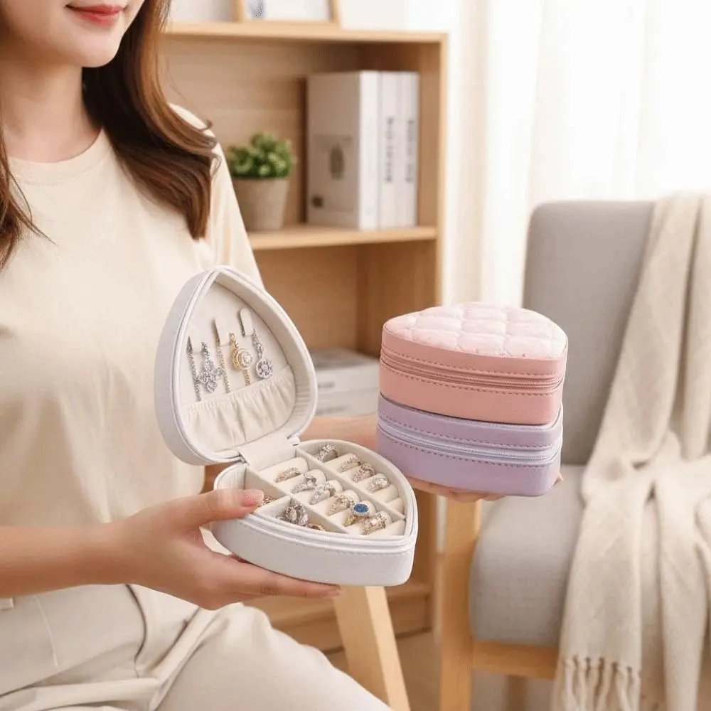 

Многосекционный органайзер для украшений в форме сердца из АБС-пластика, большой емкости, компактный, с защитой от потери, для колец и ожерелий, упаковочная коробка