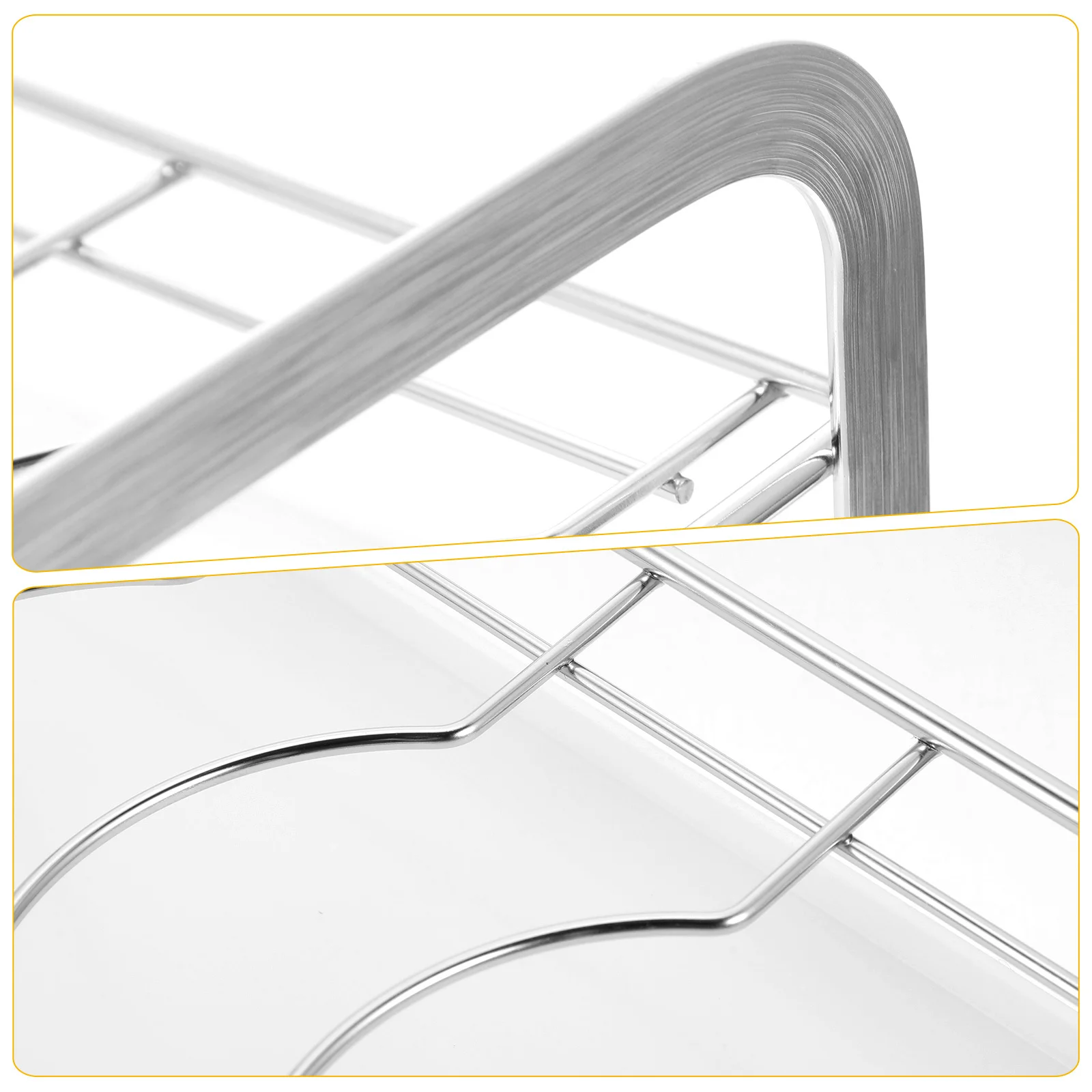 

1Set Stainless Steel Dish Drying Rack Multi-Function Kitchen Organizer Stable Practical Dish Drainer Rack for Countertop