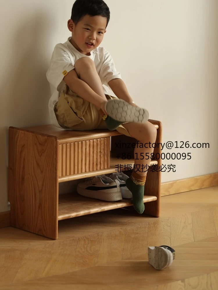 Factory Direct 2026 Top RatedYisu solid wood shoe changing stool enters the door and enters the entrance, shoe rack can sit, sho