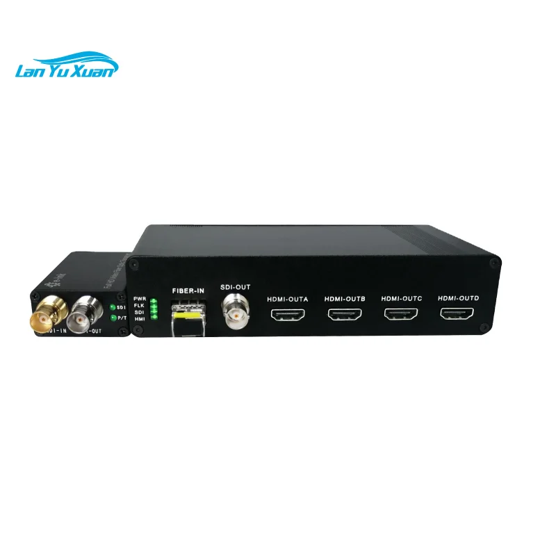 Fiber Converter 1-Channel 3G SDI Fiber Extender with 4-Channel HDMI Output