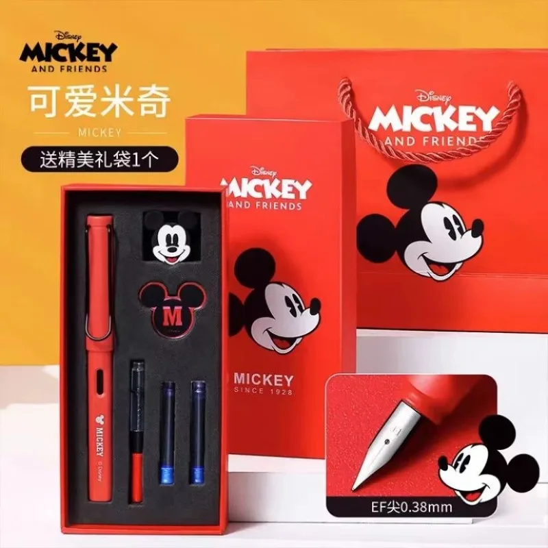 Cartoon Disney Mickey Mouse cute student writing smooth portable replaceable ink bag pen high-end birthday gift souvenir set