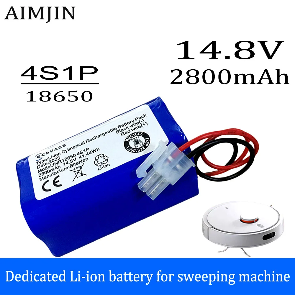 

100% INR18650 4S1P 14.8V 2800mAh Rechargeable battery For A4 A4S A6 robot vacuum cleaner accessories