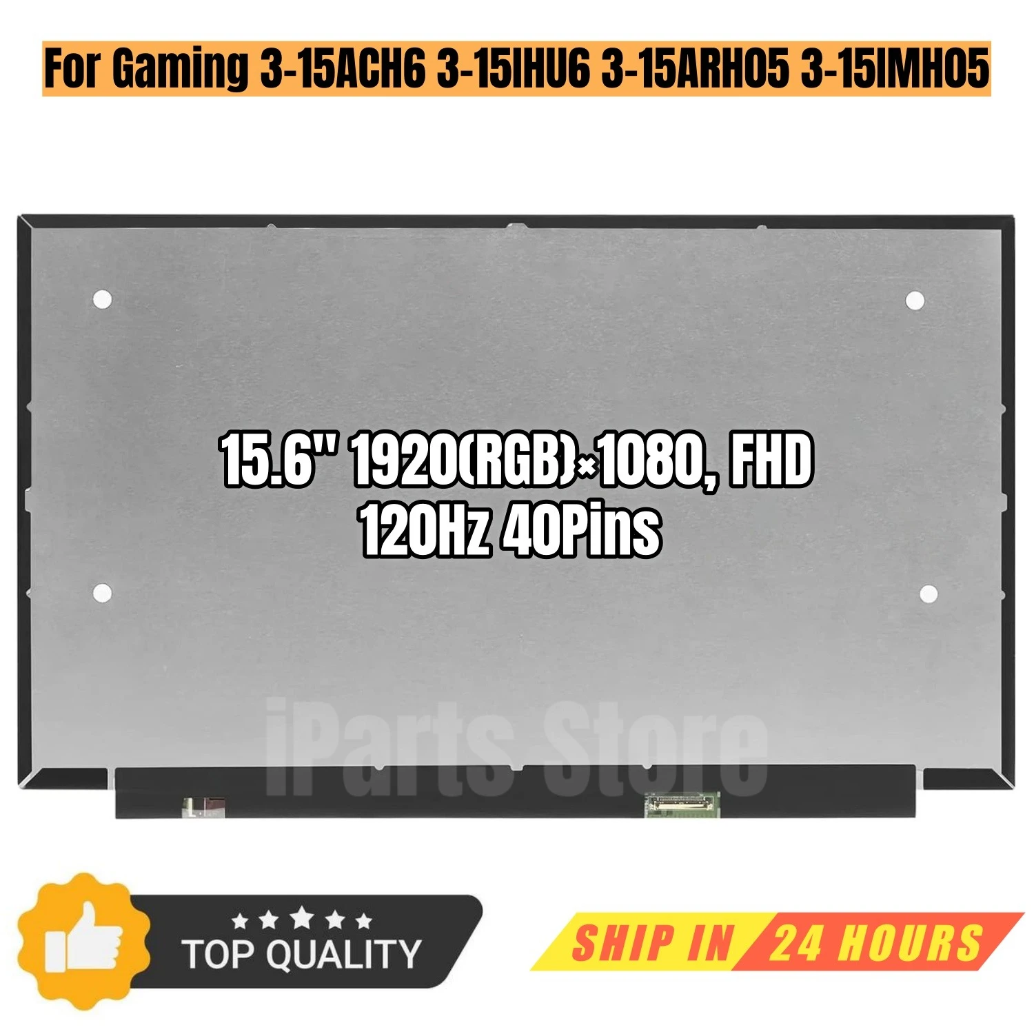iParts Replacement Display 15.6 for Lenovo ideapad Gaming 3-15ACH6 3-15IHU6 3-15ARH05 3-15IMH05 FHD LCD Screen Panel 120Hz OEM