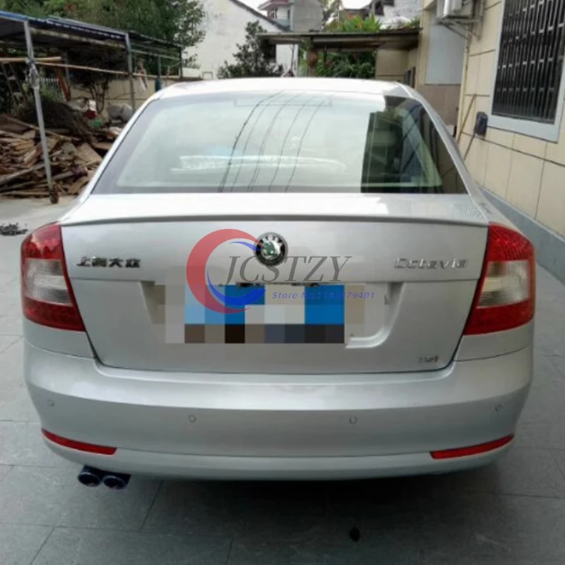 For Skoda Octavia 2006 07 08 09 10 11 12 13 14 15 16 17 Body Kit Car Rear Trunk Spoiler Wing Carbon black Rear Spoiler Rear Wing