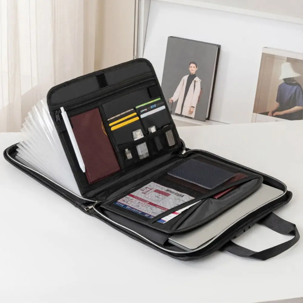 Fireproof Important File Storage Bag Waterproof Lockable Expanding File Organiser Multi Pockets Large Capacity