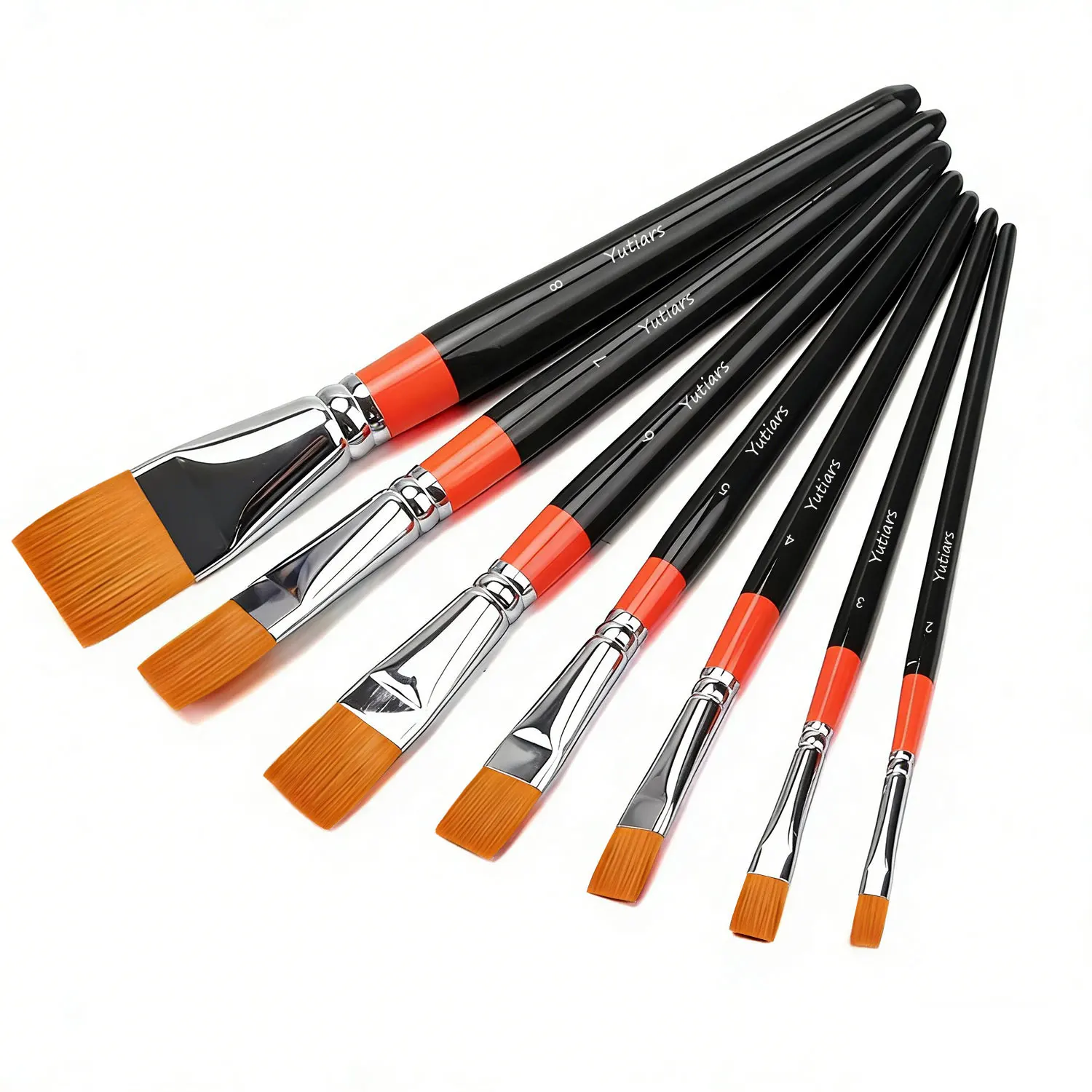 

Набор из 1 плоской нейлоновой кисти для рисования, портативный, легкий, для акварели, акрила, масла, гуаши, для художников и детей