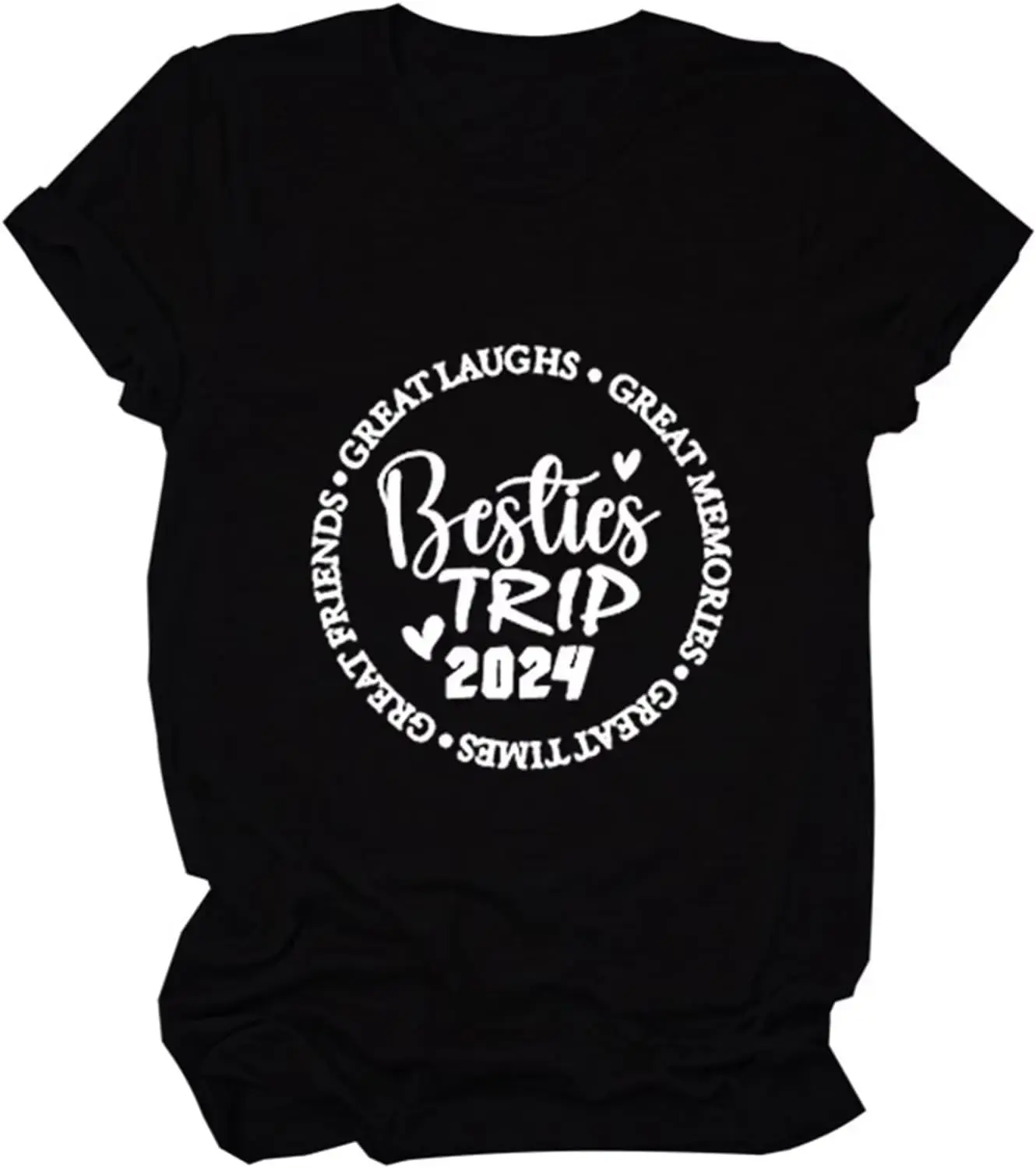 Women Besties Trip 2024 Shirts Trendy Girls Travel T-Shirt Funny Best Friend Matching Tee Cute Vacation Group Tops