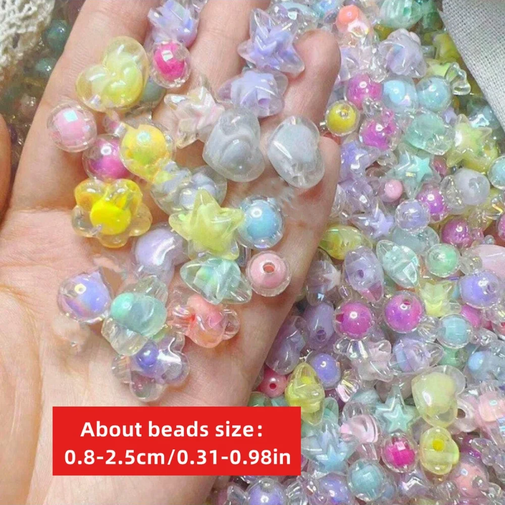 150pcs Vibrant Mixed Color Transparent Acrylic Beads for DIY