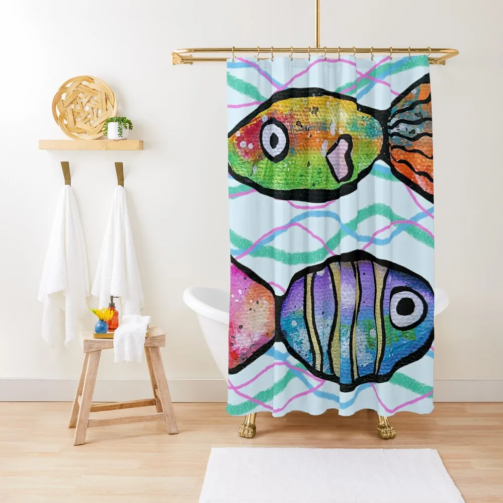 

Here Fishie Fishie Colorful Fantasy Fish Shower Curtain Cover Bathroom And Shower For Bathroom Shower Curtain