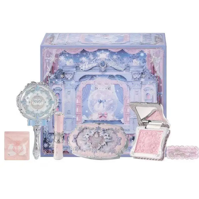 flower-knows-snow-ballet-set-completo-de-maquillaje-que-incluye-brillo-labial-colorete-paleta-de-sombras-de-ojos-con-efecto-brillante
