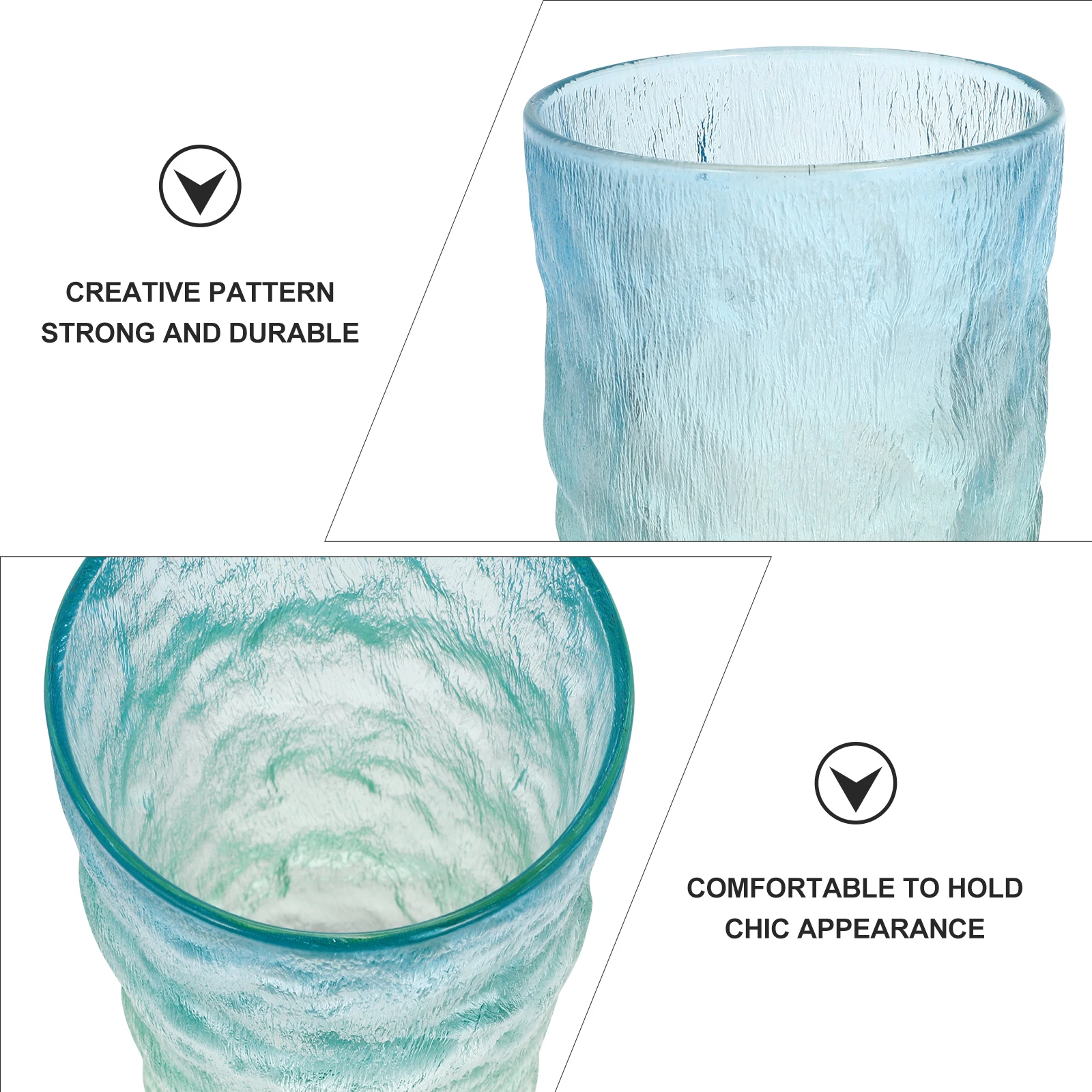 

1Pcs Stylish Glacier Pattern Glass Cup Easy to Clean Suitable for Various Occasions Tea Coffee Juice Glass Cup