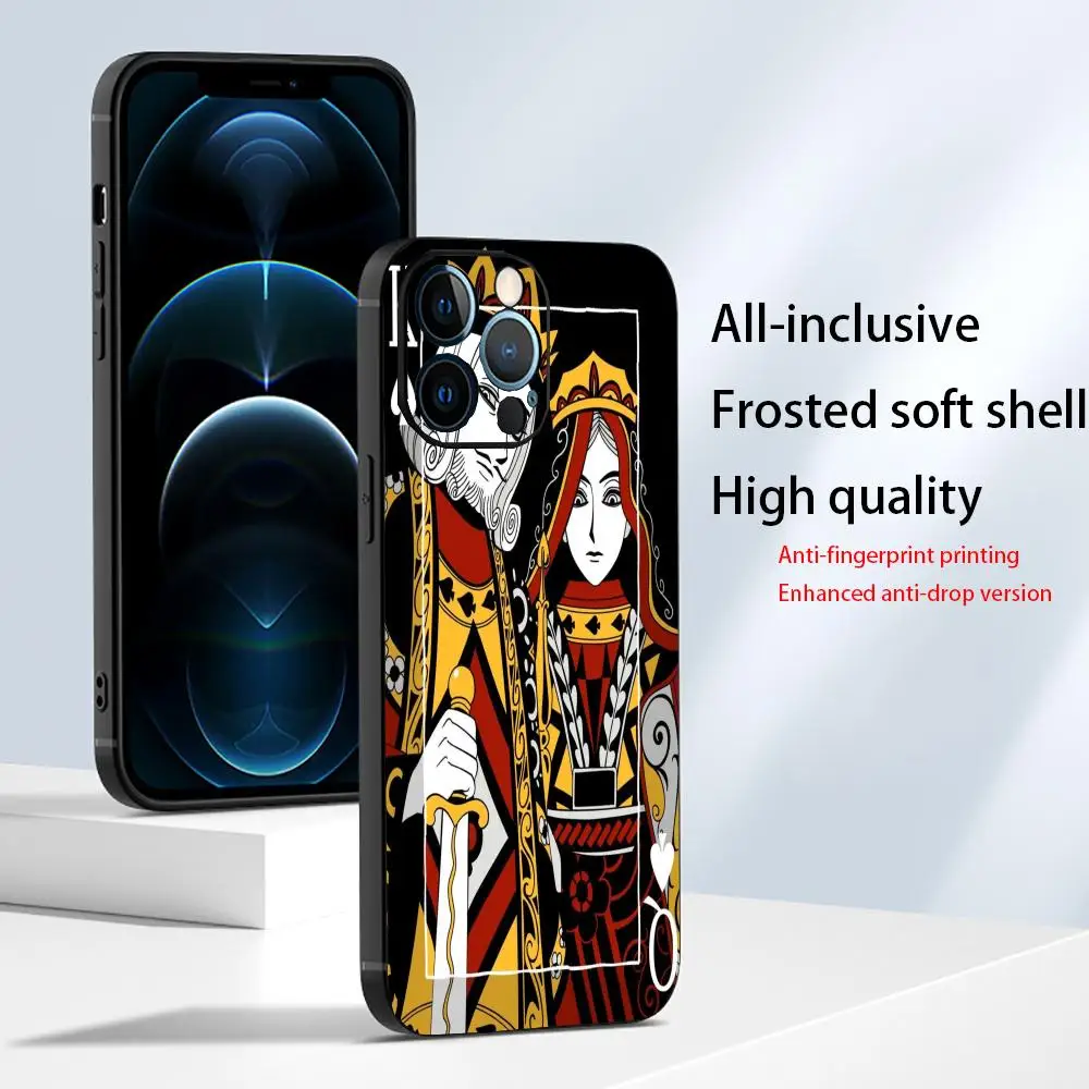 

Poker card pattern phone case suitable for iPhone 16 15 14 13 12 11 Pro/Max/Plus all inclusive matte soft case
