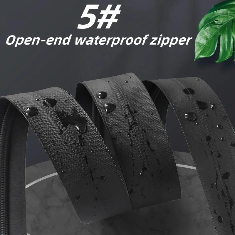 5 stücke 5 # wasserdichter Reiß verschluss mit offenem Schwanz reiß verschluss geeignet für Outdoor jacken, Sportswear jacken, schwarzer TPU-Streifen reiß verschluss