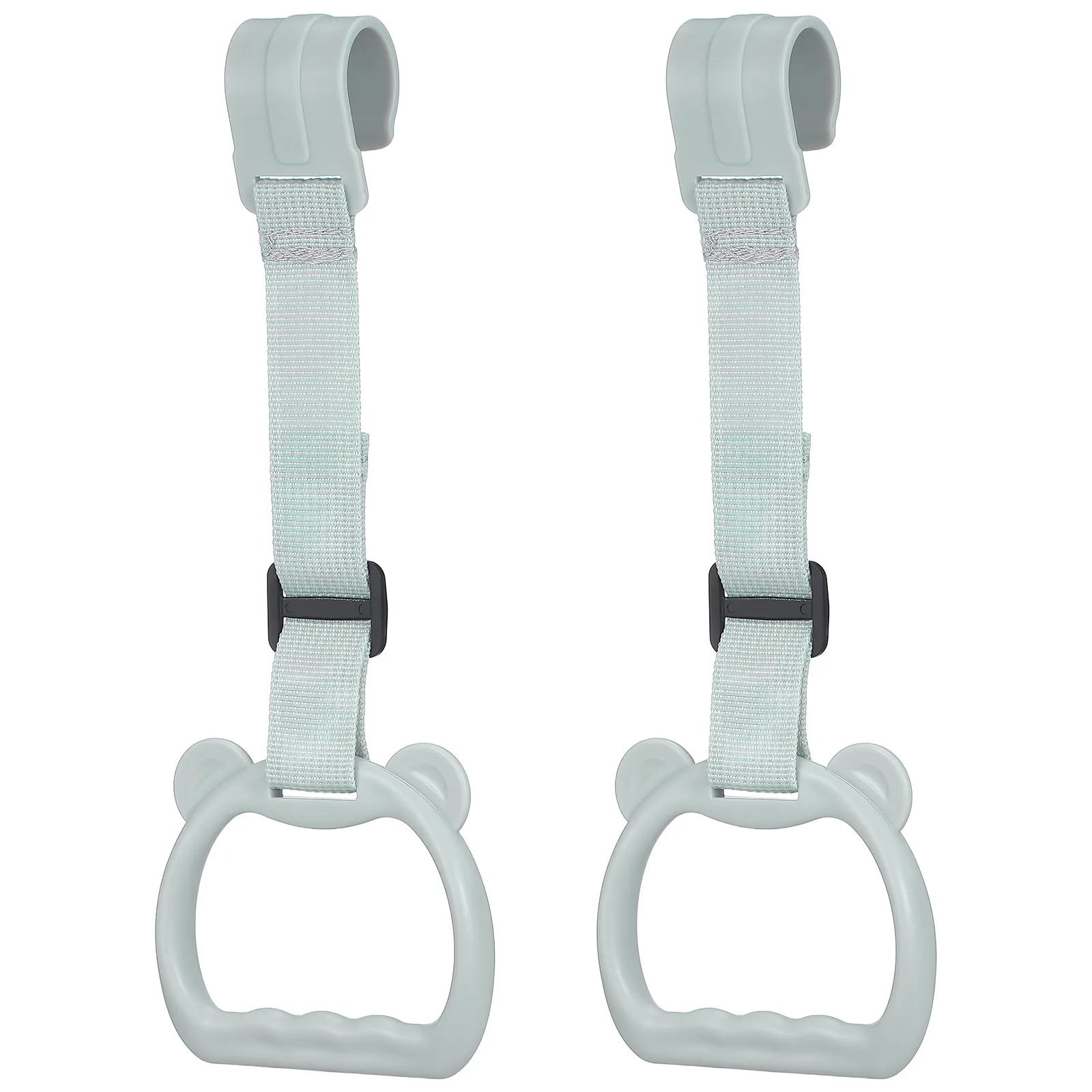 

2 pcs Baby Pull Up Rings For Playpen Walk Assistant Handles Toddler Learning Standing Cot Hanging Rings Safe Sturdy