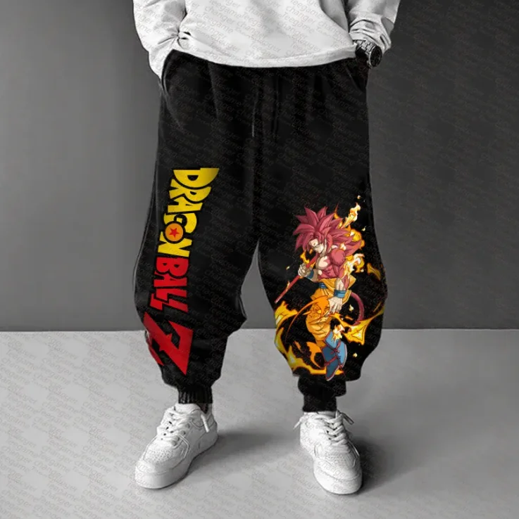 

Dragon Ball character printed unisex long pants, pure cotton loose long pants, autumn and winter fleece long pants