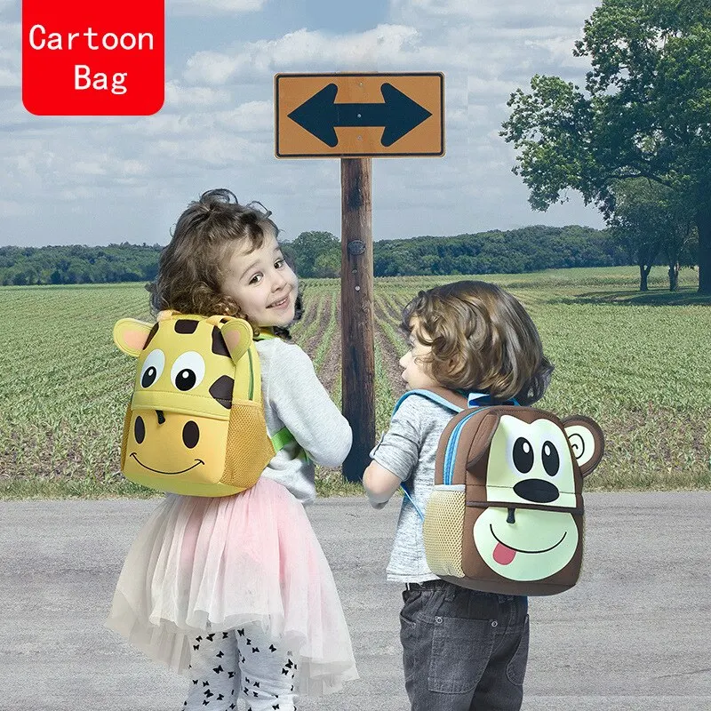 New 3D Children School Bags Kids Backpacks Kindergarten Cartoon Animal Toddle Kids Backpack Fashion Travel Outdoor Bags