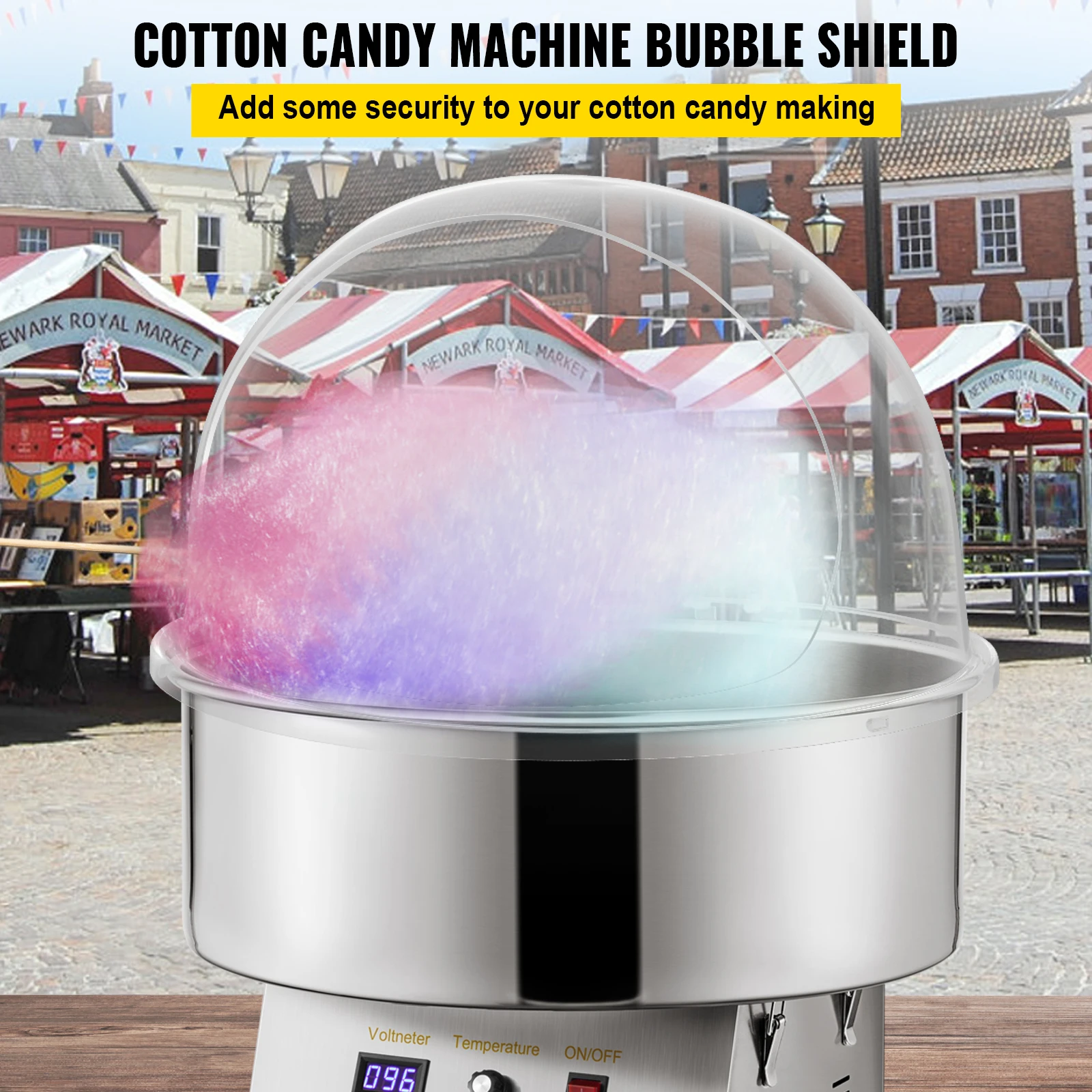 Commercial Cotton Candy Machine Cover Clear Floss Sugar Maker Bubble Shield Dome Childrens Party Holiday Celebration