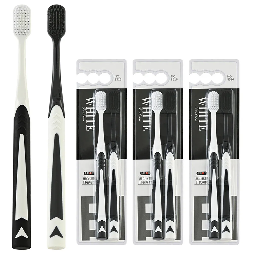 4Pairs Soft Bristle Toothbrushes Supple Gentle Bristles Non Irritating Friendly Manual Adult Toothbrushes for Travel Home