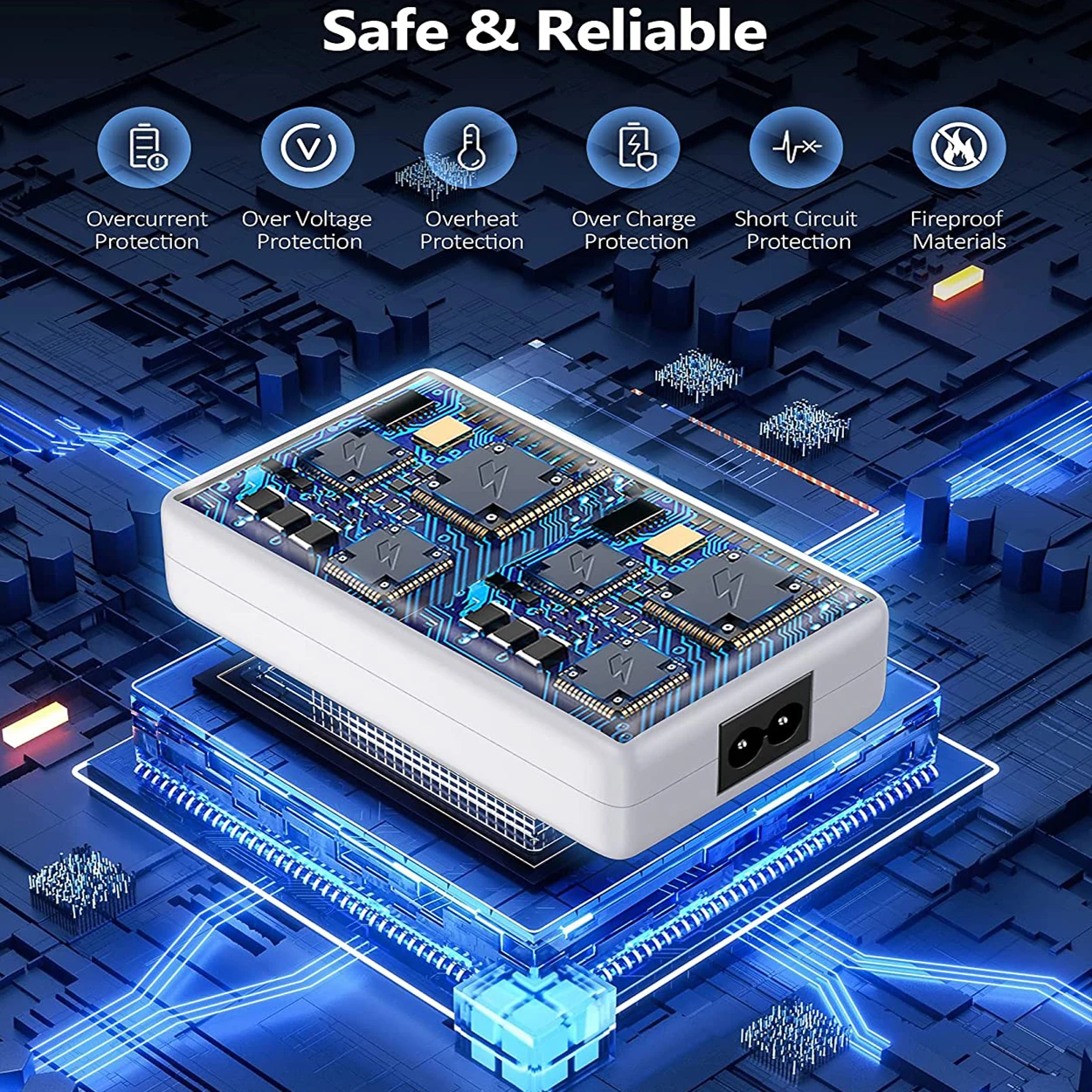 محطة شحن USB 8 منافذ 60 وات 12 أمبير شاحن USB C متعدد مع شاشة LCD للهاتف المحمول والكمبيوتر اللوحي وأجهزة متعددة iPhone 14 8 #6