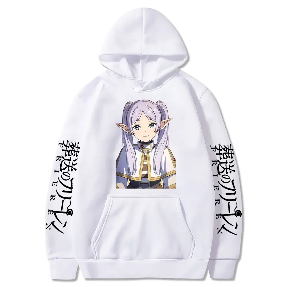 Japan Anime Frieren Beyond Journey\'s End Hoodies Cute Frieren Hooded Pullover Casual Fleece Long Sleeve Plus Size Sweatshirts