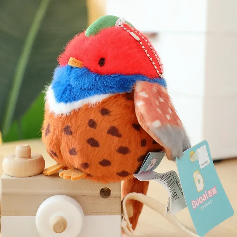 Cute Bird Sparrow Parrot Kingfisher Kiwi Mallard Duck Plush Toy Bag Pendant Cartoon Animal Keychain Doll Girls Holiday Gift