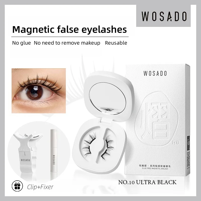 WOSADO Magnetic Lashes No.10 ULTRA BLACK Professional Premium Reusable Safe Dupont 3D Patented Thick Intense False Eyelashes