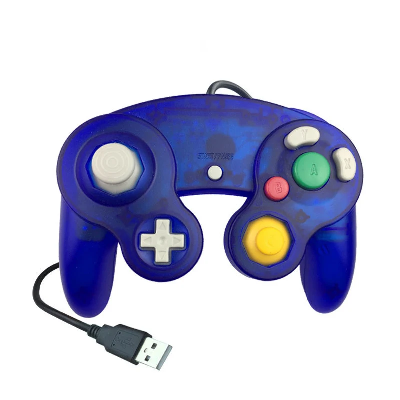 Joystick de gamepad NGC transparente con cable USB