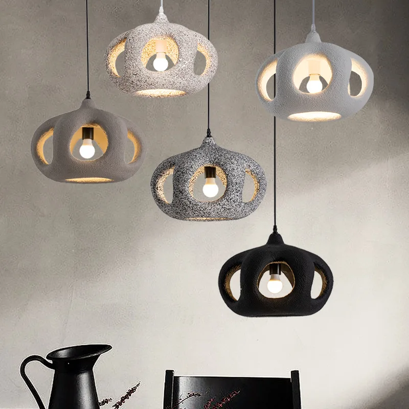 

Подвесной светильник Wabi-Sabi Minimal LED: полая люстра из смолы в стиле арт-декор для дома, спальни, кафе, бара, ресторана, освещение для помещений