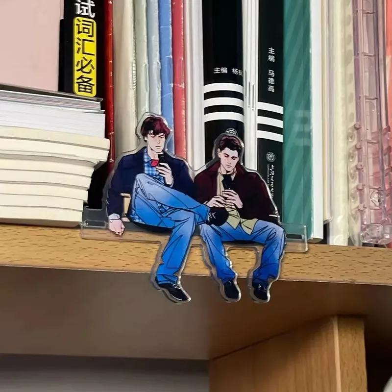 TV Supernatural Dean Winchester Sam Winchester Cosplay Acrylic Stand Bench Sitting Figure Display Stand Desk Decoration
