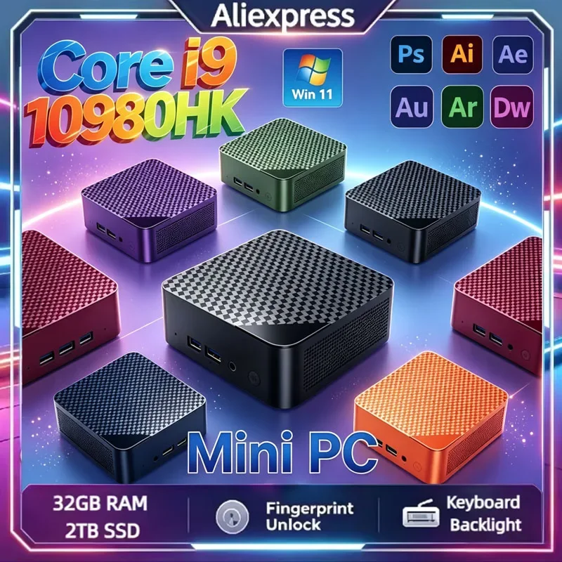 ミニpc-インテル-i9-10980hk-16gb-ddr4-512gb-nvme-ssd-トリプル4kモニター-wifi6-bt52-静音-オフィス-ホーム-デスクトップ-ワークステーション