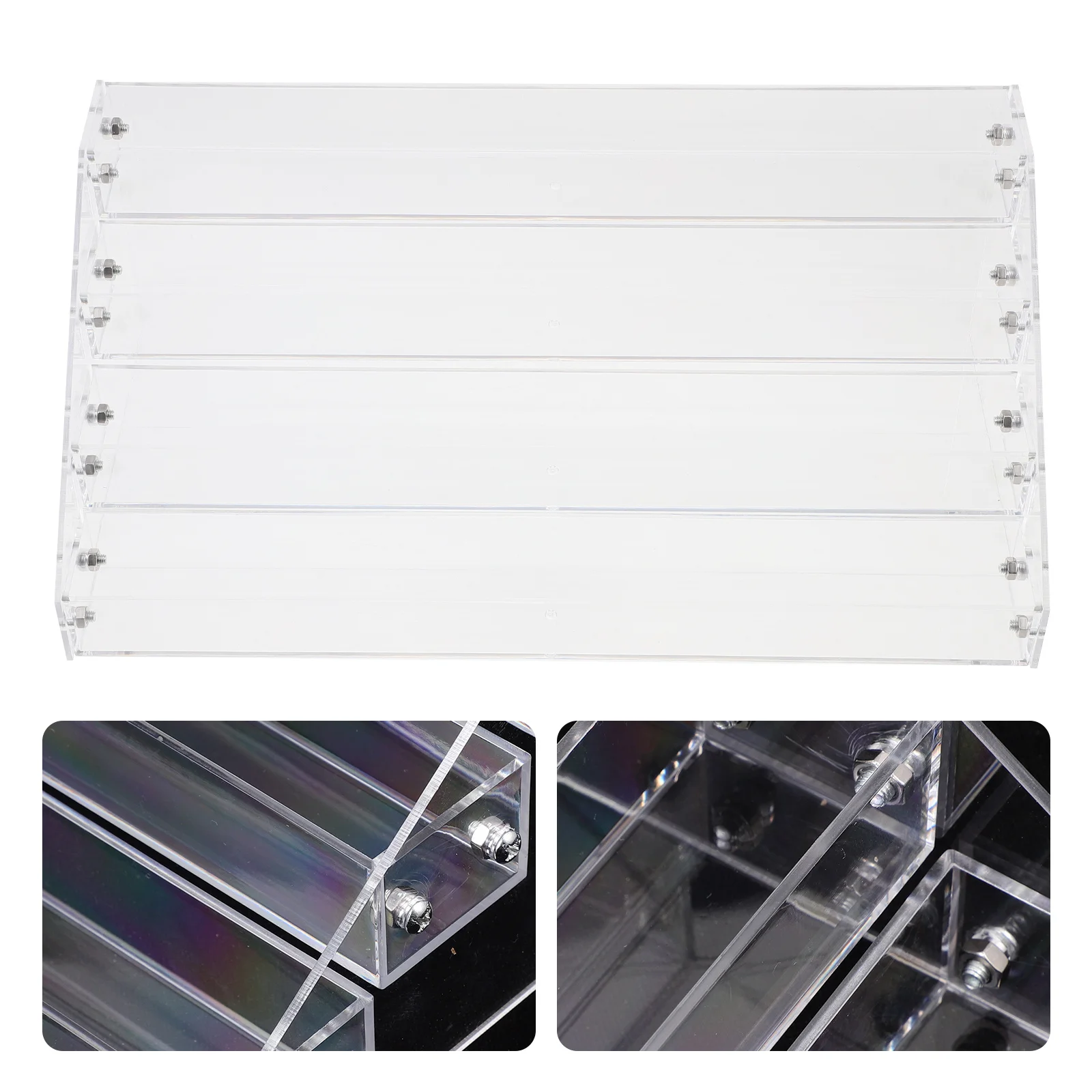

Nail Polish Organizer Acrylic Holder 4-Layer Clear Storage For Lipstick Nail Polish Display Desktop Makeup Organizer