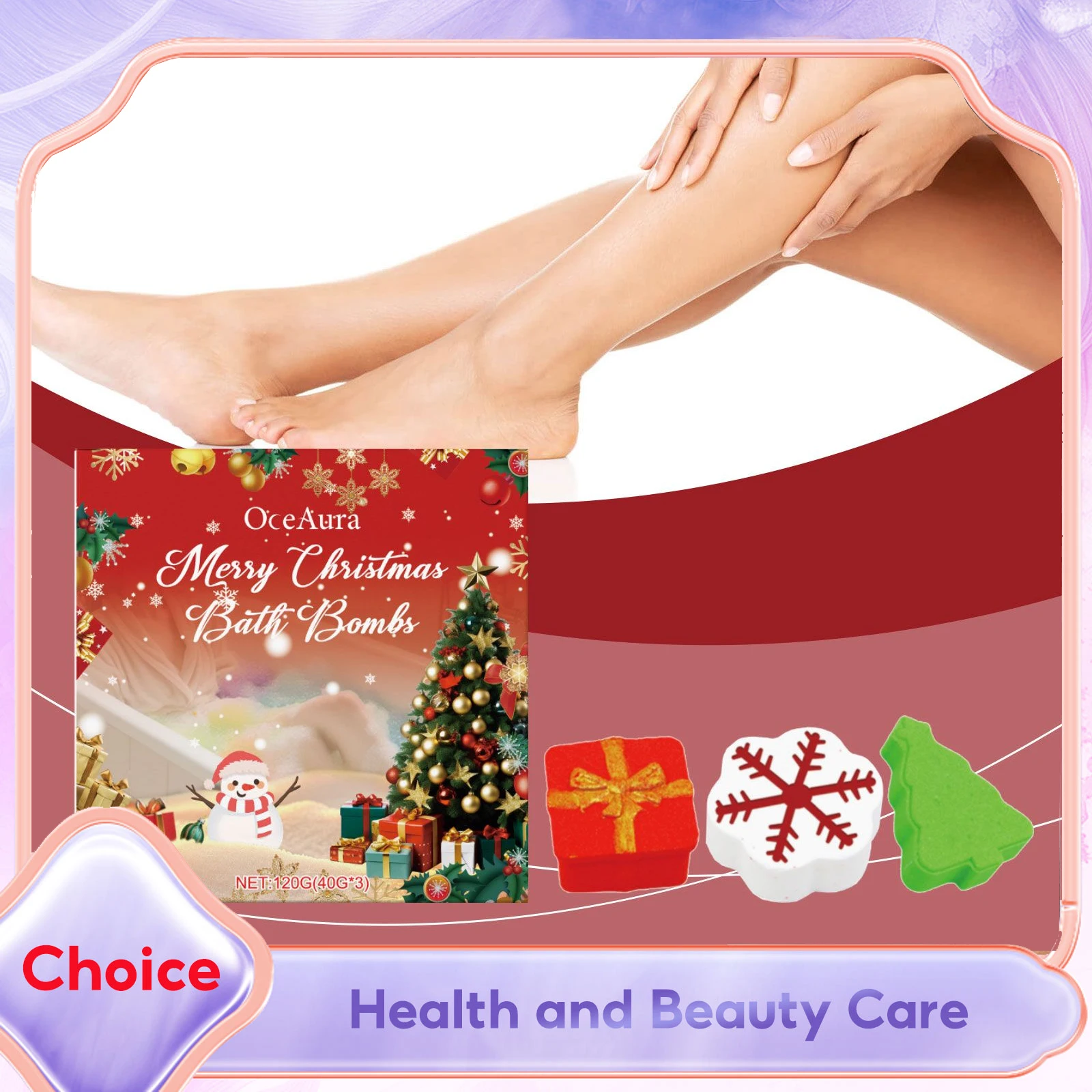 3 قطعة قنابل حمام عيد الميلاد طقم هدايا للأطفال النساء الجلد الجاف ترطيب الاسترخاء شجرة عيد الميلاد ندفة الثلج مفاجأة اليدوية كرة فقاعات #4