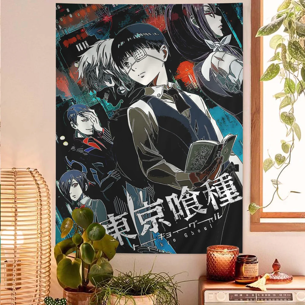 

Tokyo Ghoul Tapestry Art Printing Japanese Wall Tapestry Anime Wall Hanging Home Decor