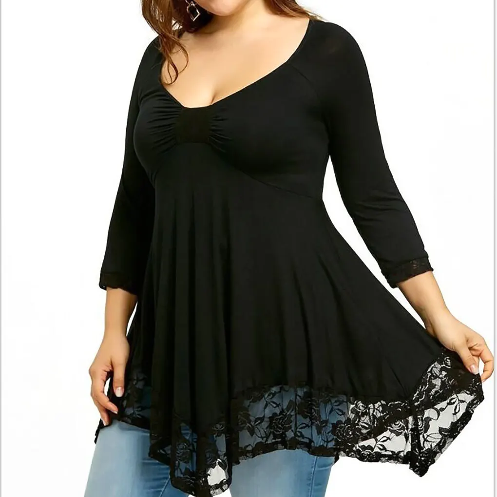 Vestido versátil y elegante con cuello en V para mujeres de talla grande, elegante y a la moda, fácil de limpiar, morado XXXL