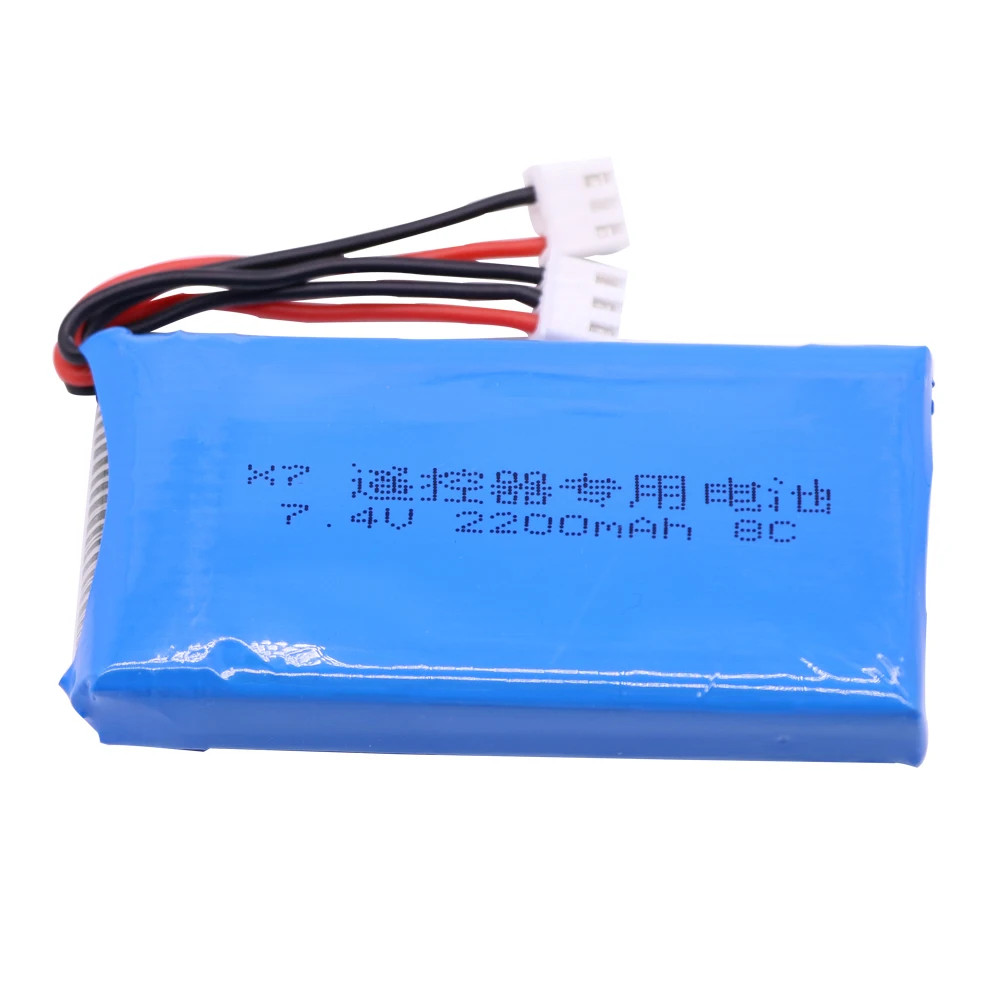 Battery for Taranis Q X7 Dx6e Dx6 Transmitter Spektrum DX8 RC Spare Parts 7.4V 2200mAh 2S lipo Battery for toys accessory