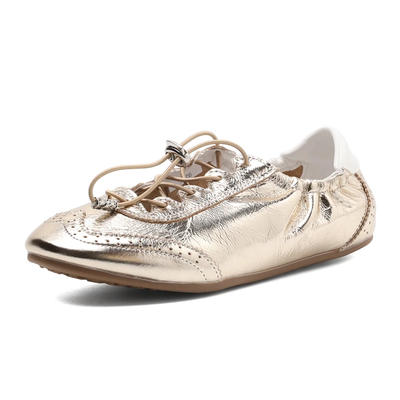

AIYUQI 2026 New Women's Flat Shoes Anti-slip Lace-up Carved Mary Jane Shoes Women Plus Size Soft Ballet female Shoes