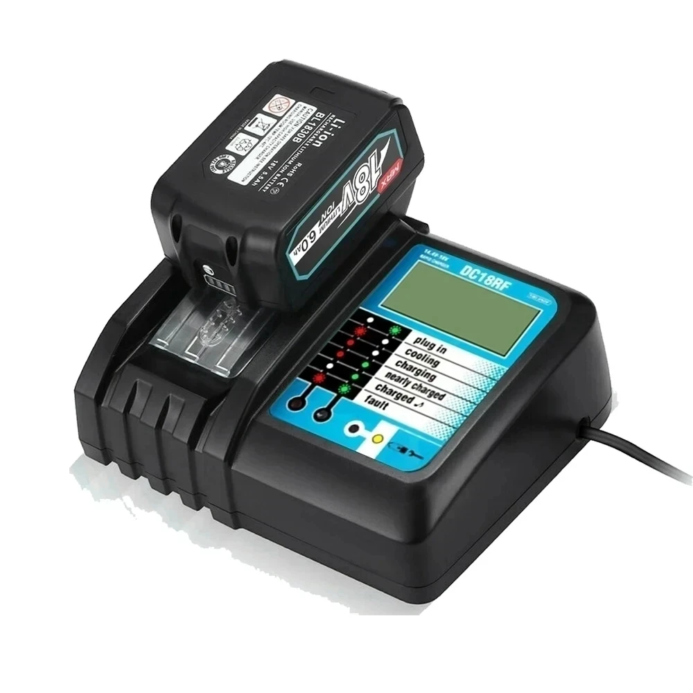 Imagem -05 - Bateria de Backup Recarregável para Makita Broca sem Fio com Dc18rc 3a Carregador Bl1860b 18v12000mah Bl1860 Bl1840 Bl1850