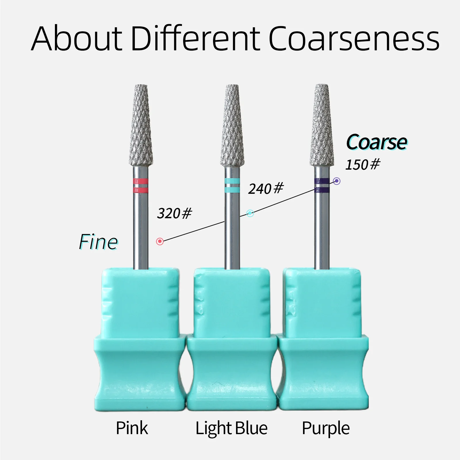 HYTOOS 4*13mm ロングテーパードダイヤモンドカットプロネイルドリルビット クロム ロシアンキューティクルビット 電動ネイルドリル 角質除去ツール