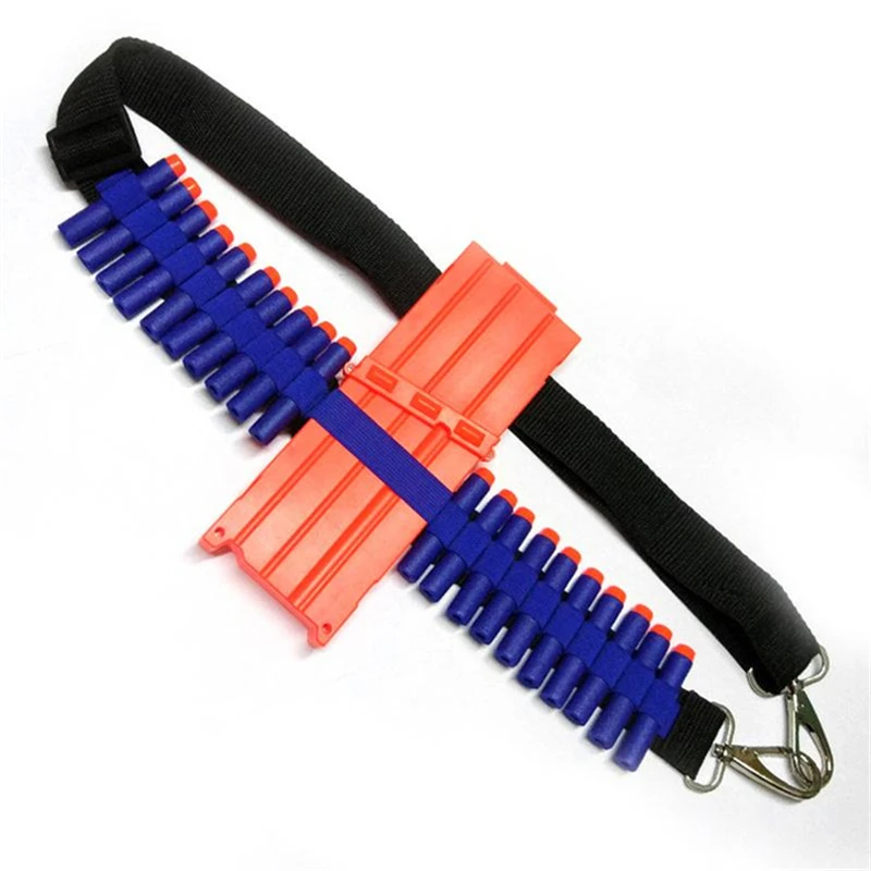 Cinturón de balas suaves de calidad, correa para el hombro, cargador con Clip, balas de almacenamiento de municiones para Nerf n-strike Elite Series, accesorios para armas de juguete