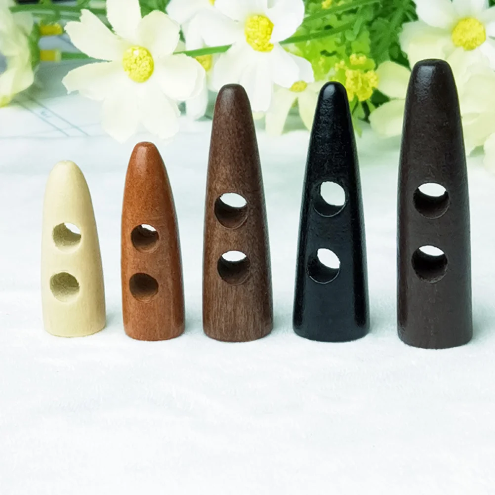 

30Pcs Wooden Buttons Olive Pattern Durable 2 Holes Sewing Accessories DIY Overcoat Decorative Buttons for Crafts