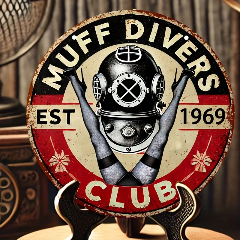 Vintage Aluminum Muff Divers Club Decorative Sign 8\