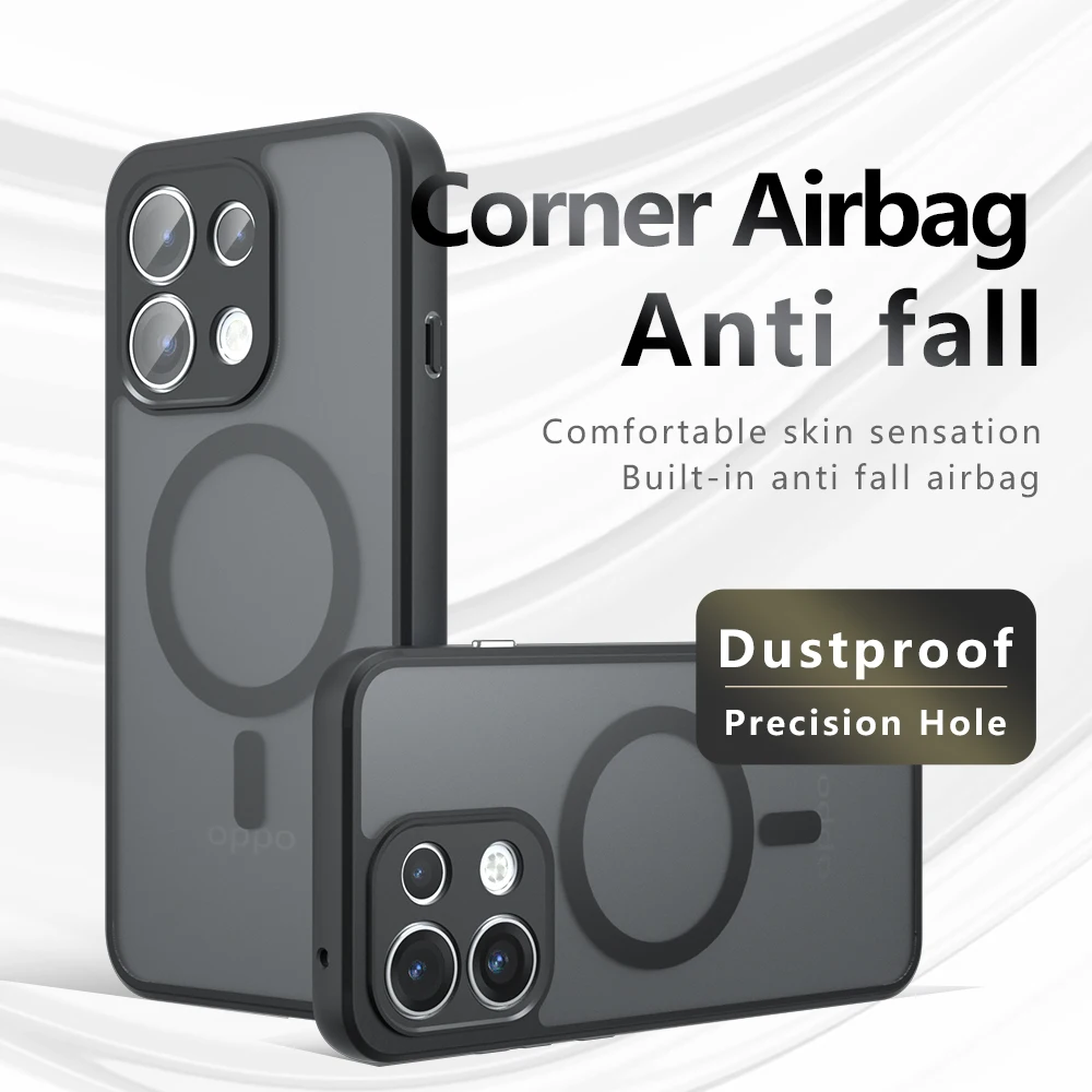 Magnetic Case For OPPO Reno 16 F FS Frosted Matte PC TPU Transparent Cover For OPPO Reno16 FS Shockproof Bumper For Magsafe