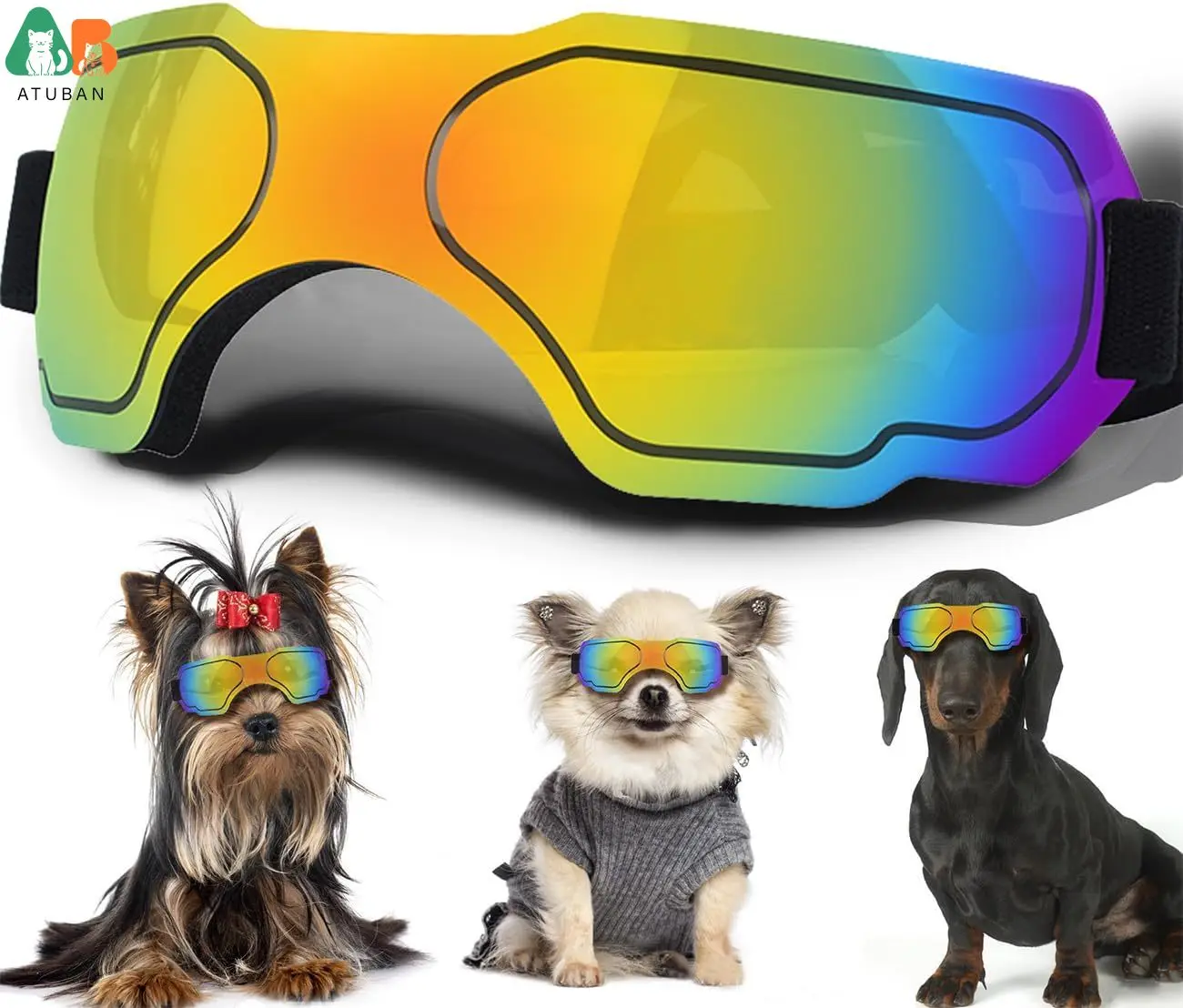 Small Dog Sunglasses,Dog Goggles with Adjustable Strap UV Protection Winproof Dog Puppy Sunglasses,Suitable for Dog Pet Glasses