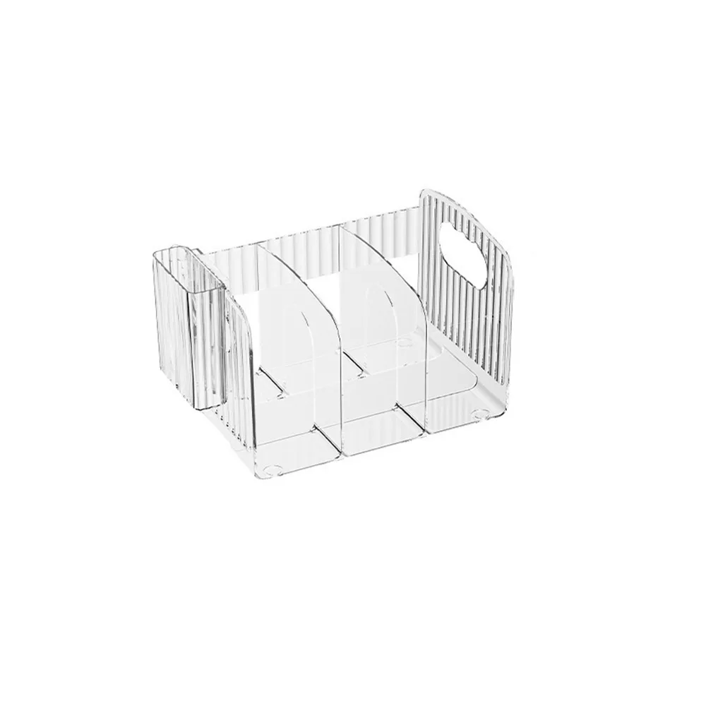 Robuster, verdickter, geteilter Buchständer, platzsparend, mit Griff, Acryl-Buchständer, einfaches, durchsichtiges Bücherregal, Büro