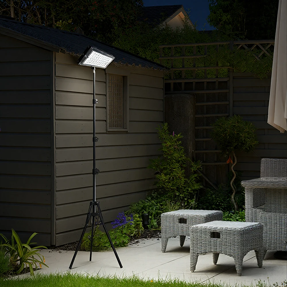 高さ調節可能なLEDフロアランプ 屋外/屋内用 タイマー付き、調光可能なスタンディングタスクライト 庭、キャンプ、オフィス、寝室用
