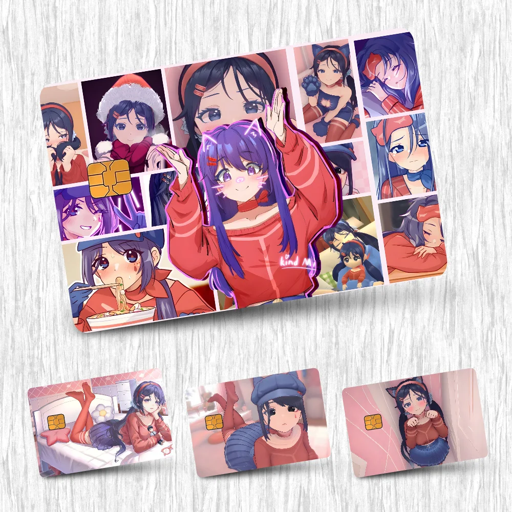 Videojuego M-MiSide Mita pegatinas de tarjetas tarjeta de crédito DIY pegatinas protectoras de tarjetas película impermeable cubierta de piel