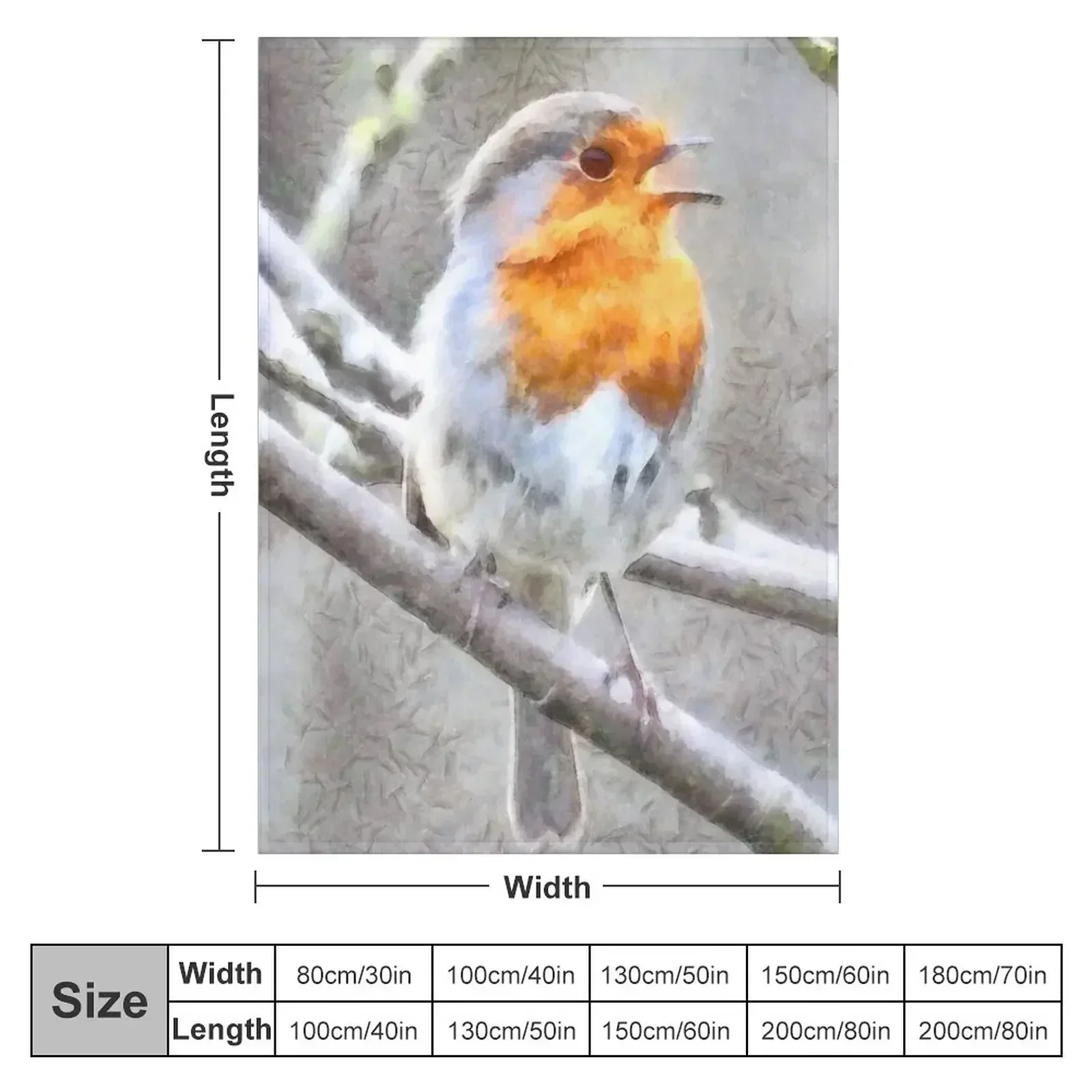 Angelic Robin Watercolor Throw Blanket Large Thin Sofa Retros Blankets
